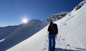 Skitour Toblacher Pfannhorn - Aufstieg, beim Pfanntörl