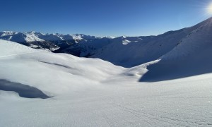 Skitour Toblacher Pfannhorn - unverspurter Rückblick beim Pfanntörl