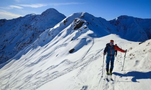 Skitour Spitzköfele - Schlussaufstieg vom Sattel