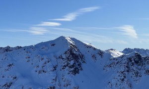 Skitour Spitzköfele - Gipfelsieg, Blick zur Reiterkarspitze