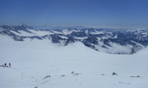 Skitouren Adamellogruppe - Blick zum Ortler, Königsspitze, Matteo, Cevedale, Zufallspitze,...