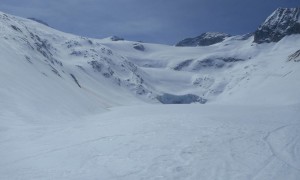 Skitouren Adamellogruppe - Abfahrt Rückblick Pisgana West