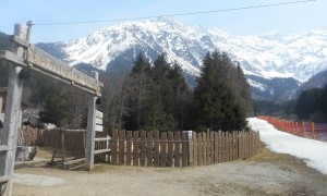 Skitouren Adamellogruppe - Abfahrt Rückblick Narcanello-Tal