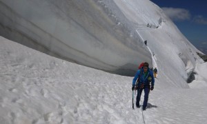 Piz Palü Überschreitung - Abstieg Gletscher