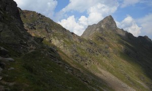 Bergtour Bockstein - vom Biwak Blick zum Gipfel