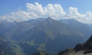 Bergtour Ochsenbug - Abstieg mit Blick zum Nussing und Muntanitz