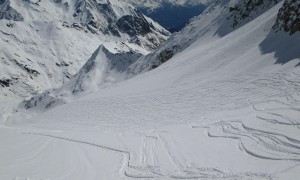 Etappe 1 - Reggentörl, Blick zur genialen Abfahrt zur Hütte