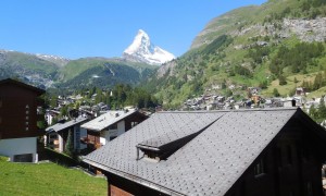 Monte Rosa Hütte - Gornergratbahn, Blick zum Matterhorn