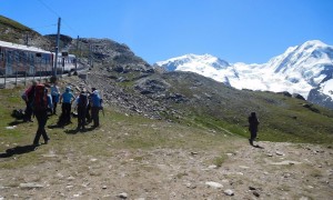 Monte Rosa Hütte - Station Rotenboden, Blick zur Monte Rosa