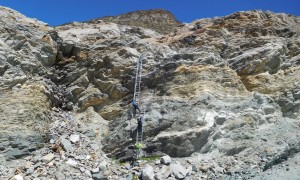 Monte Rosa Hütte - 20Hm Abstieg über Leiter