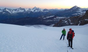 Hochtour Dufourspitze - Morgendämmerung