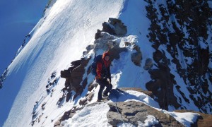 Hochtour Dufourspitze - ausgesetzter Gipfelgrat