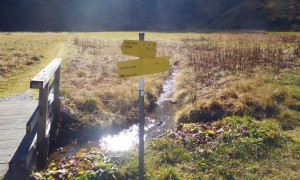 Bergtour Gatterspitze - Wegweiser, Obstanser Boden