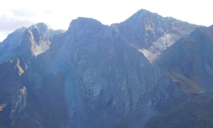 Bergtour Gatterspitze - Blick zu Kinigat, Rosskopf, Pfannspitze und Obstanser-See-Hütte