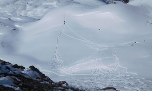 Skitour Öwelenke - Rückblick Aufstieg