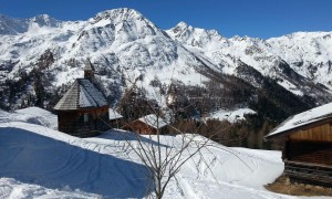 Skitour Öwelenke - Abfahrt, Kamelisenalm