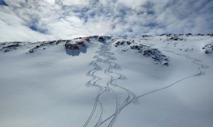 Skitour Hohes Haus - Abfahrt im Gipfelhang