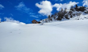 Skitour Hohes Haus - Abfahrt, bei der Villponer Alm