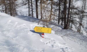 Skitour Althaus 2018 - Abzweigung kurz vor den Lackenkammern