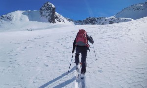 Skitour Althaus 2018 - Aufstieg, Blick zur Sauspitze