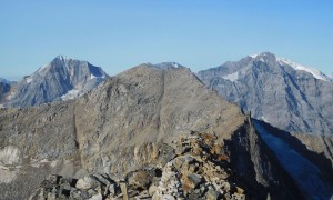 Hochtour Hoher Angelus & Vertainspitze - Blick zur Königsspitze, Vertainspitze und Ortler