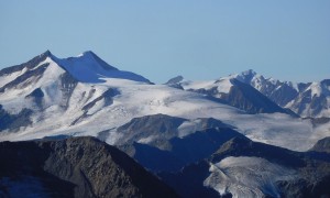 Hochtour Hoher Angelus & Vertainspitze - Blick zur Zufallspitze, Cevedale und Punta San Matteo