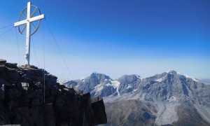 Hochtour Hoher Angelus & Vertainspitze - Blick zur Königsspitze, Zebru und Ortler