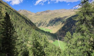 Klettertour Sauspitze - Abstieg, Blick ins Volkzein