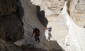 Klettertour Westliche Zinne - Zustieg über Rinne