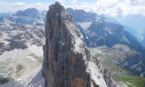 Klettertour Westliche Zinne - Blick zur Großen Zinne