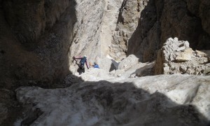 Klettertour Westliche Zinne - Abstieg über Rinne