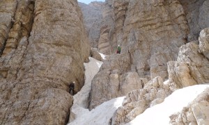 Klettertour Westliche Zinne - Abstieg über Rinne