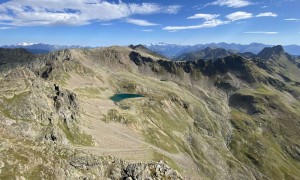 Bergtour Hohes Arnhorn - Gipfelsieg, Blick zum Sichelsee und Bockstein