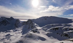 Skitour Kinigat - beim Hintersattel, Blick zur Filmoorhütte