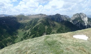 Kombination Tamerlanhöhe, Eggenkofel Westgipfel - Blick zum Golzentipp