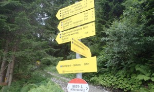 Klettersteig Steinwand - Wegweiser zu Beginn