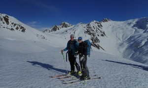 Skitour Kärlsspitze - Aufstieg, im Hintergrund Kalksteiner Jöchl, Gailspitze, Heimwald und Auholde