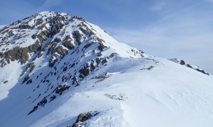 Skitour Gumriaul - Sattel, Blick zum Gipfel