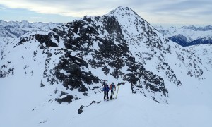 Skitour Gölbner - Schlussaufstieg, Blick zum Gumriaul