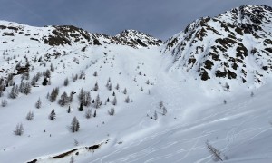 Skitour Gölbner - Abfahrt, Rückblick