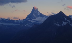 Bergtour Domhütte - Sonnenuntergang Matterhorn