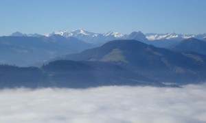 Klettersteig Ellmauer Halt - Zustieg, Blick zum Großvenediger und Großer Rettenstein