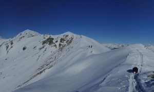 Skitour Eisenreich - Schlussanstieg, Blick zum Vorgipfel und Gipfel