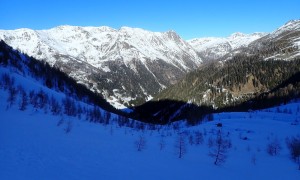 Skitour Rauchegg - Aufstieg Richtung Kropfkarscharte, Rückblick