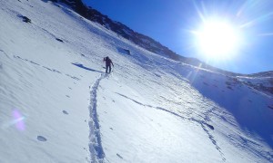 Skitour Rauchegg - Aufstieg, kurz vor der Kropfkarscharte