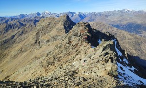 Bergtour Weiße & Rote Spitze - Gipfelsieg, Rückblick Aufstieg