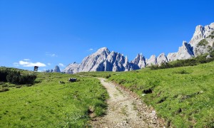 Klettersteig Arzalpenturm - Zustieg, Blick zum Cima Bagni