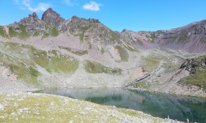 Bergtour Sichelsee - beim Ziel, Blick zu den Sichelspitzen