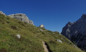 Bergtour Hochbrunnerschneid - Rückblick Zsigmondy-Hütte