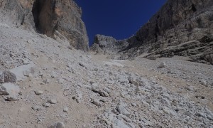 Bergtour Hochbrunnerschneid - steiler schottriger Aufstieg